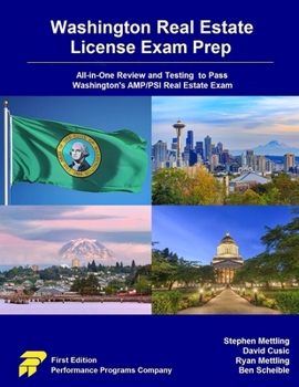 Paperback Washington Real Estate License Exam Prep: All-in-One Review and Testing to Pass Washington's AMP/PSI Real Estate Exam Book