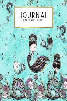 Paperback Journal Lined Notebook: Audrey Mermaids - Blank Lined Journal - Gratitude Journal - 6" x 9" 100 Pg -Motivational Quotes - Self-Care - Diary - Book