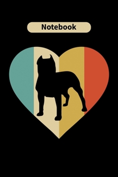 Notebook: AMERICAN STAFFORDSHIRE TERRIER Dog Lover Gift for AMSTAFF  Dog Owners Diary | Blank Date & Blank Lined Notebook Journal | 6x9 Inch 120 Pages White Paper