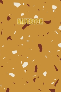 Notebook: Terrazzo Notebook with Elegant Gold Lettering | Marble & Gold 6x9 College Ruled 100 Page Journal Notebook Diary or Composition Book. Version 3