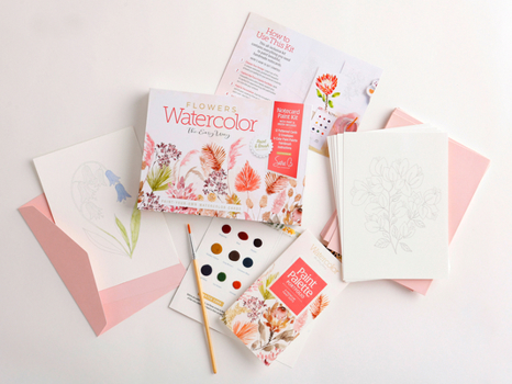 Misc. Watercolor the Easy Way Paint-Your-Own Watercolor Cards Flowers: Notecard Paint Kit with Paint and Brush Included Book
