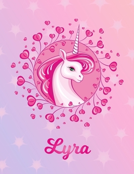 Lyra: Unicorn Large Blank Primary Sketchbook Paper | Pink Purple Magical Horse Personalized Letter L Initial Custom First Name Cover | Drawing Sketch ... | Art Sketch Book| Create & Learn to Draw