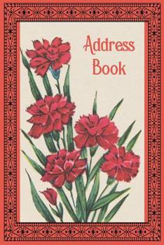 Paperback Address Book: Flowers and Flourishes themed 6x9 100 pages Book