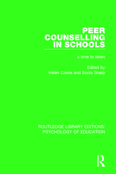 Hardcover Peer Counselling in Schools: A Time to Listen Book