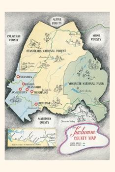 Paperback Vintage Journal Visitors Map of Tuolumne County Book