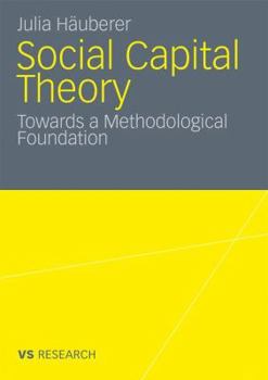 Paperback Social Capital Theory: Towards a Methodological Foundation Book