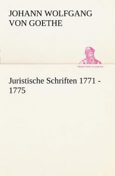 Paperback Juristische Schriften 1771 - 1775 [German] Book