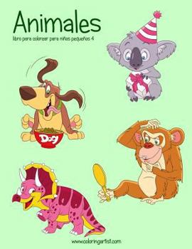Paperback Animales libro para colorear para niños pequeños 4 [Spanish] Book