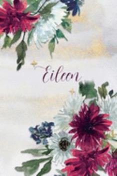 Eileen: Personalized Journal Gift Idea  for Women (Burgundy and White Mums)