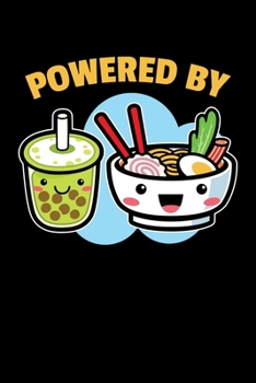 Powered By: Bubble Tea Ramen Journal, Kawaii Boba Notebook Note-Taking Planner Book, Present, Gift For Bubble Drink Lover