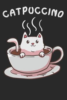 Paperback Notebook: Cats Cappuccino Coffee Dot Grid 6x9 120 Pages Book