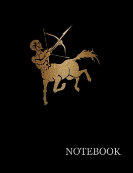 Paperback Golden Centaur God Black Notebook- Golden Centaur Black Notebook Grid Sturdy High Quality Premium White Paper 8.5x11 200 pages Book