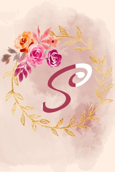 S: Notizbuch, Tagebuch oder Journal mit handgemaltem Blumen auf  Cover und linierten Seiten | 109 Seiten | Softcover | Handliche Größe (6" x 9" - ca. Din-A5) (German Edition)
