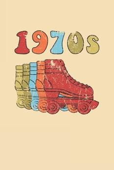 1970s Roller Skates Notebook: Cool & Funky 70s Roller Skating Notebook - Retro Vintage Repeat - Red Orange Sky Blue Sand