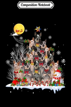 Composition Notebook: Australian Cattle Dog Reindeer Pine Christmas 2019  Journal/Notebook Blank Lined Ruled 6x9 100 Pages