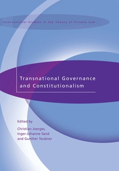 Hardcover Transnational Governance and Constitutionalism Book