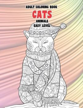 Paperback Adult Coloring Books Animals Easy Level - Cats Book