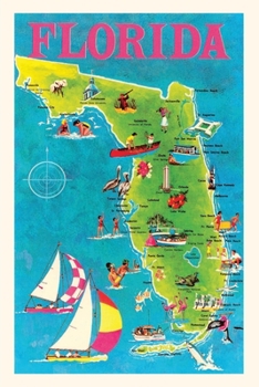 Paperback Vintage Journal Map of Florida Book