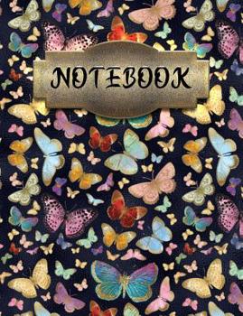 Paperback Notebook: Pretty Butterfly Pattern Wide Ruled 1 Subject Composition Book