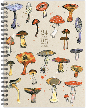 Spiral-bound Mushrooms Academic July 2024 - June 2025 6.5 X 8.5 Softcover Planner Book