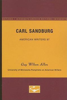 Paperback Carl Sandburg - American Writers 97: University of Minnesota Pamphlets on American Writers Book