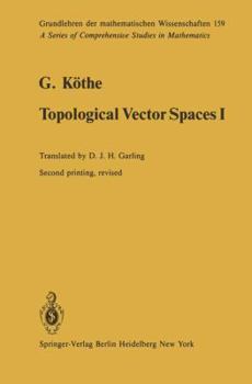 Hardcover Topological Vector Spaces I Book