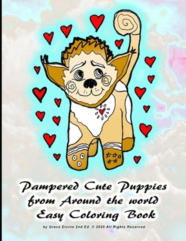 Paperback Pampered Cute Puppies from Around the World Easy Coloring Book