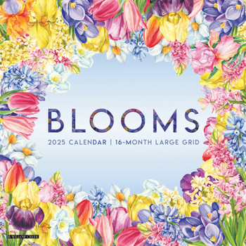 Calendar Blooms--Large Grid 2025 12 X 12 Wall Calendar Book
