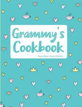 Grammy's Cookbook Aqua Blue Hearts Edition