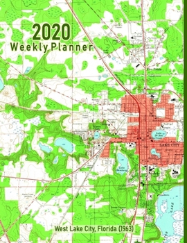 Paperback 2020 Weekly Planner: West Lake City, Florida (1963): Vintage Topo Map Cover Book
