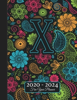 Five Year Planner: Monogram X Voodoo Style Binding I Your Initials Motivational Bullet Planner I 5 Years Appointments, Family Events, Log Book Business I Agenda & Schedule Journal I Christmas Gift