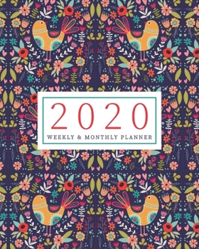 Paperback 2020 Planner Weekly & Monthly Planner: Vibrant Jan 1, 2020 - Dec 31, 2020 Agenda- Large Writing Calendar - A Year at A Glance - Inspirational Quotes - Book