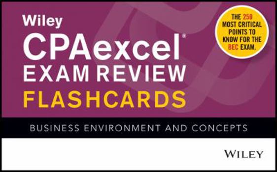 Paperback Wiley CPAexcel Exam Review Flashcards: Business Environment and Concepts Book