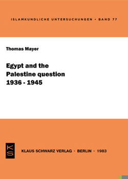 Paperback Egypt and the Palestine Question (1936-1945) Book