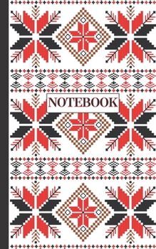 Paperback Notebook: Ruled pages - 5 x 8 inches - 100 pages - My Fallahi Cross stitch Embroidery Pattern (BLACK) Book