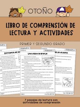 Paperback Libro de comprensión de lectura y actividades: Primer y segundo grado [Edición otoño] (Lee conmigo: Libros para niños) (Spanish Edition) [Spanish] Book