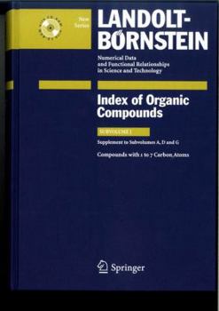 Hardcover Compounds with 1 to 7 Carbon Atoms (Supplement to Subvolume A, D and G) Book