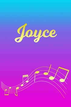 Joyce: Sheet Music Note Manuscript Notebook Paper | Pink Blue Gold  Personalized Letter J Initial Custom First Name Cover | Musician Composer ... Notepad Notation Guide | Compose Write Songs