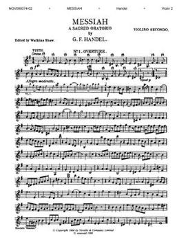 Paperback Messiah: Second Violin Part Book