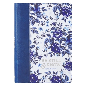 Paperback Journal Classic Blue Floral Be Still and Know Book