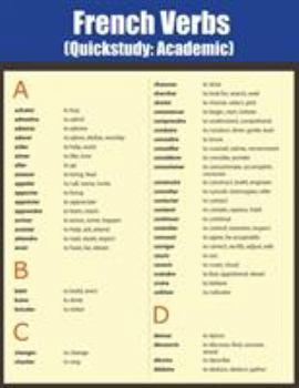 Paperback French Verbs: Quick Study Academic Book