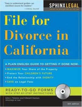 Paperback File for Divorce in California Book