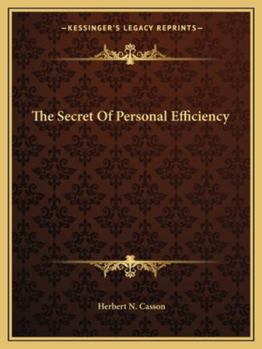 Paperback The Secret Of Personal Efficiency Book