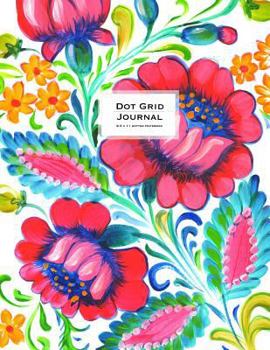 Paperback Dot Grid Journal - Dotted Notebook, 8.5 x 11 - Pink Watercolor Flowers: Soft Cover, Extra Large Book