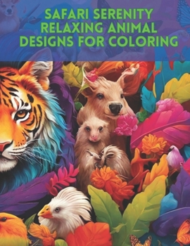 Paperback Safari Serenity: Relaxing Animal Designs for Coloring: Coloring Book For Kids Book