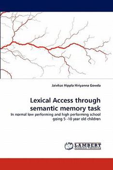 Paperback Lexical Access Through Semantic Memory Task Book