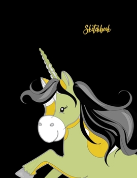 Sketchbook: Cute Unicorn, Large Journal With Blank Paper For Drawing And Sketching & Crayon Coloring for Girls, 110 Pages, 8.5" x 11" (Kids Drawing Books)