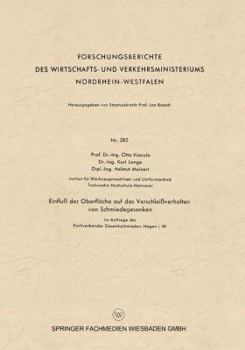 Paperback Einfluß Der Oberfläche Auf Das Verschleißverhalten Von Schmiedegesenken [German] Book