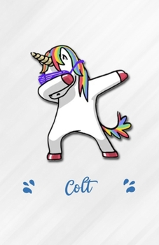 Colt A5 Lined Notebook 110 Pages: Funny Blank Journal For Personalized Dabbing Unicorn Family First Name Middle Last. Unique Student Teacher Scrapbook/ Composition Great For Home School Writing
