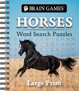 Spiral-bound Brain Games - Horses Word Search Puzzles - Large Print Book